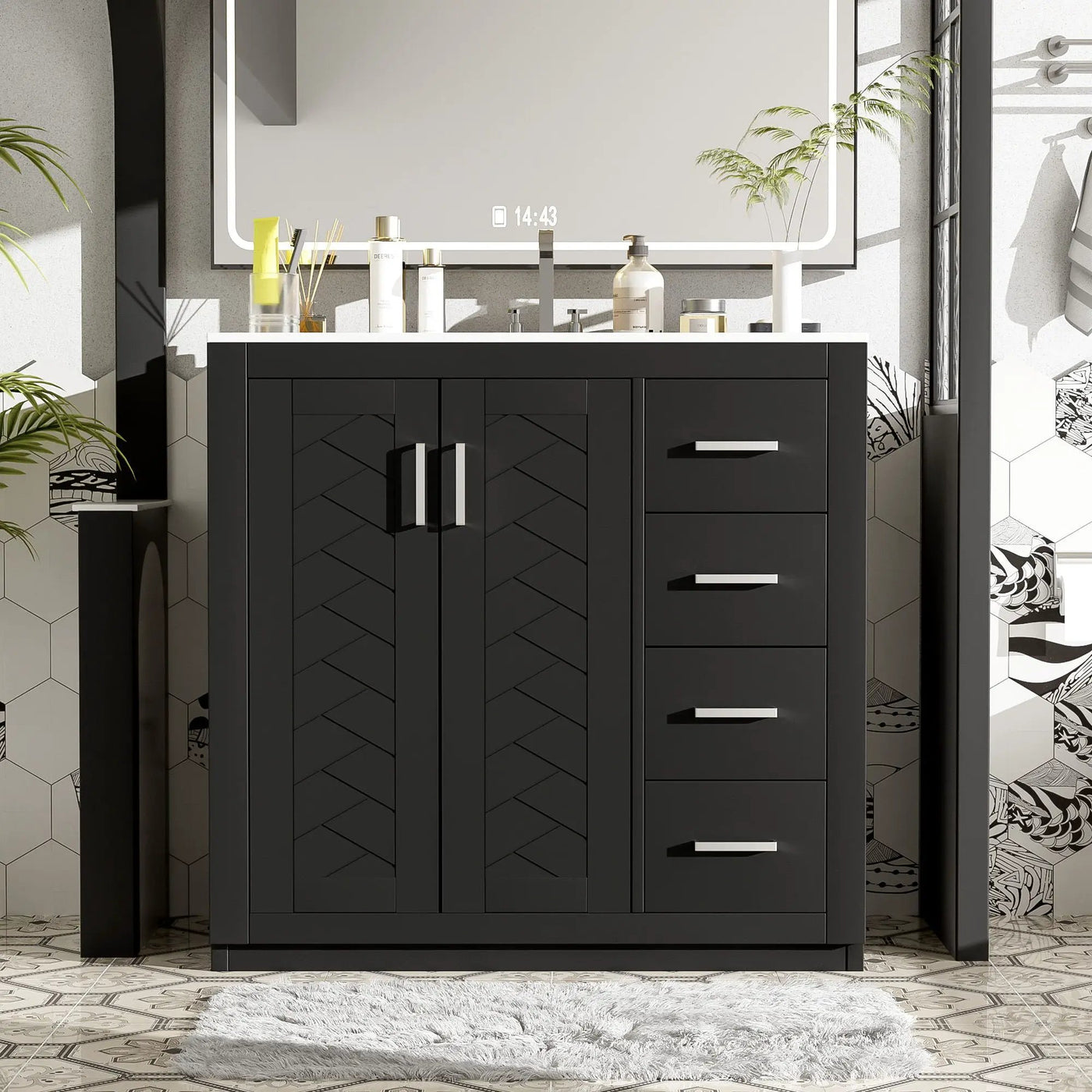 Bathroom Vanity With Sink Combo, Storage Cabinet, Freestanding Set With 3 Drawers & Soft Closing Doors by HouseOfZazla