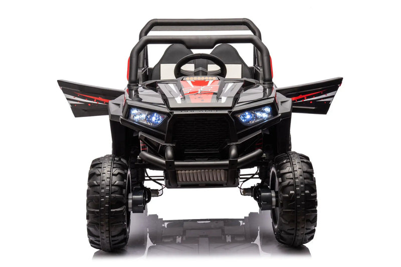 12V7A*2 30W*4 Four-Wheel Drive Seat One Button Start, Forward And Backward, High And Low Speed, Music, Front Light, Power Display, Two Doors Can Open, 2.4G R / C, Seat Belt Four Wheel Absorber by HouseOfZazla