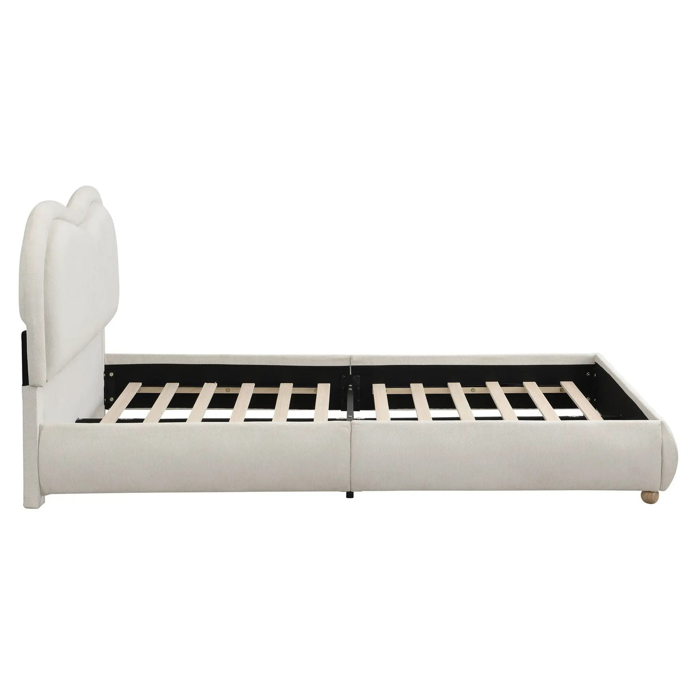 Upholstered Platform Bed Frame With Curved Headboard by HouseOfZazla