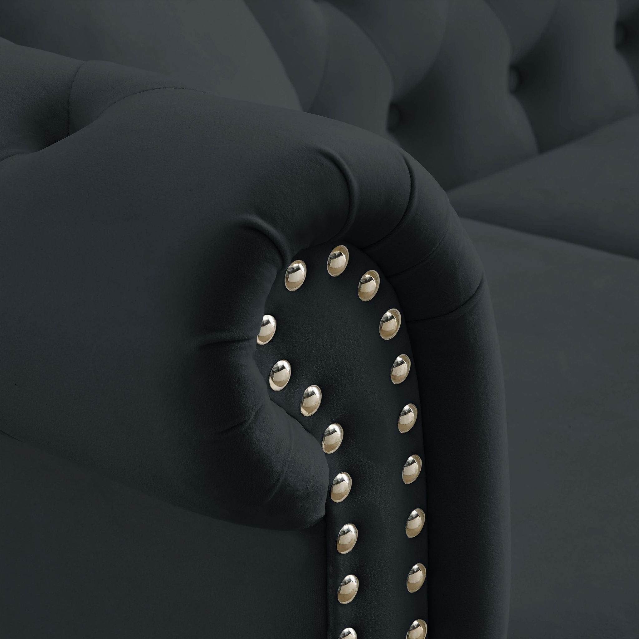 Chesterfield Sofa With Rolled Arms And Nailhead Trim by HouseOfZazla