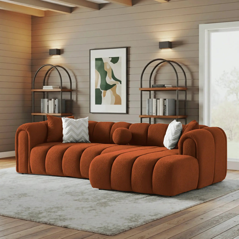 Beatrice Modern Tufted Sectional - Burnt by HouseOfZazla