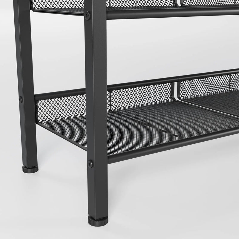 Industrial Shoe Rack with 4 Mesh Shelves by HouseOfZazla
