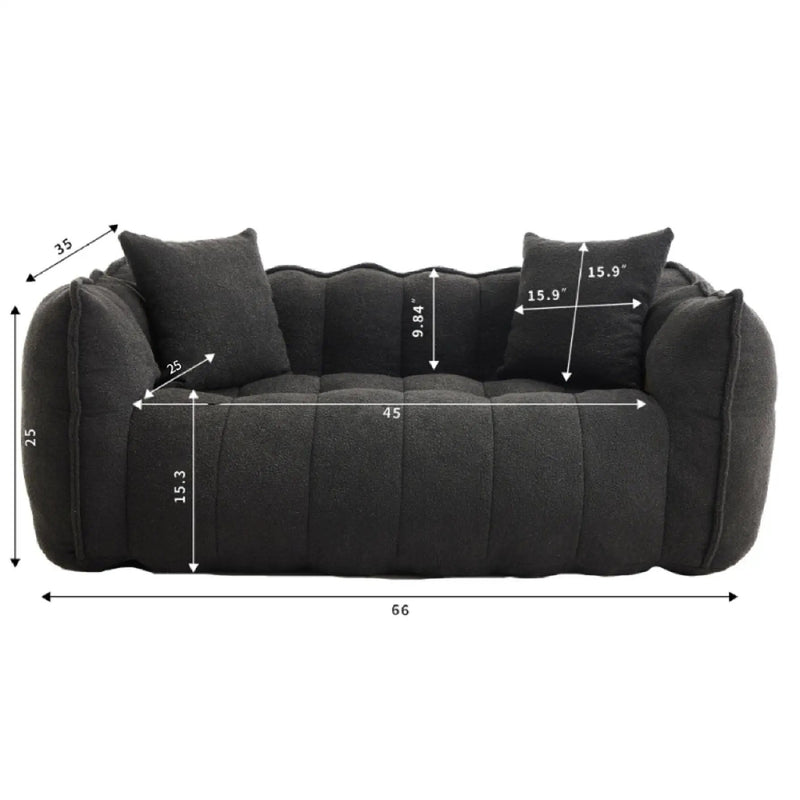 Cozy Beanbag Chair With High Resilience Foam Core For 2 by HouseOfZazla