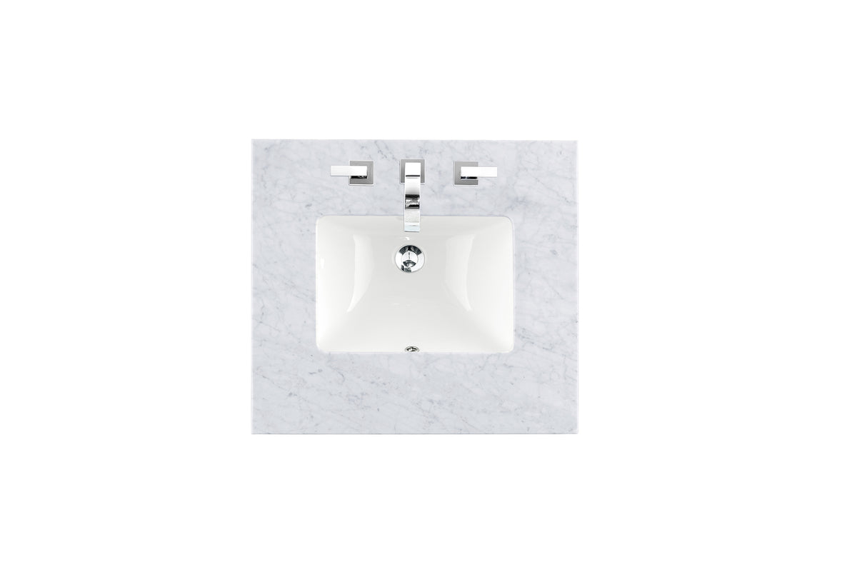 James Martin 26" Single Vanity Top with Carrara White countertop