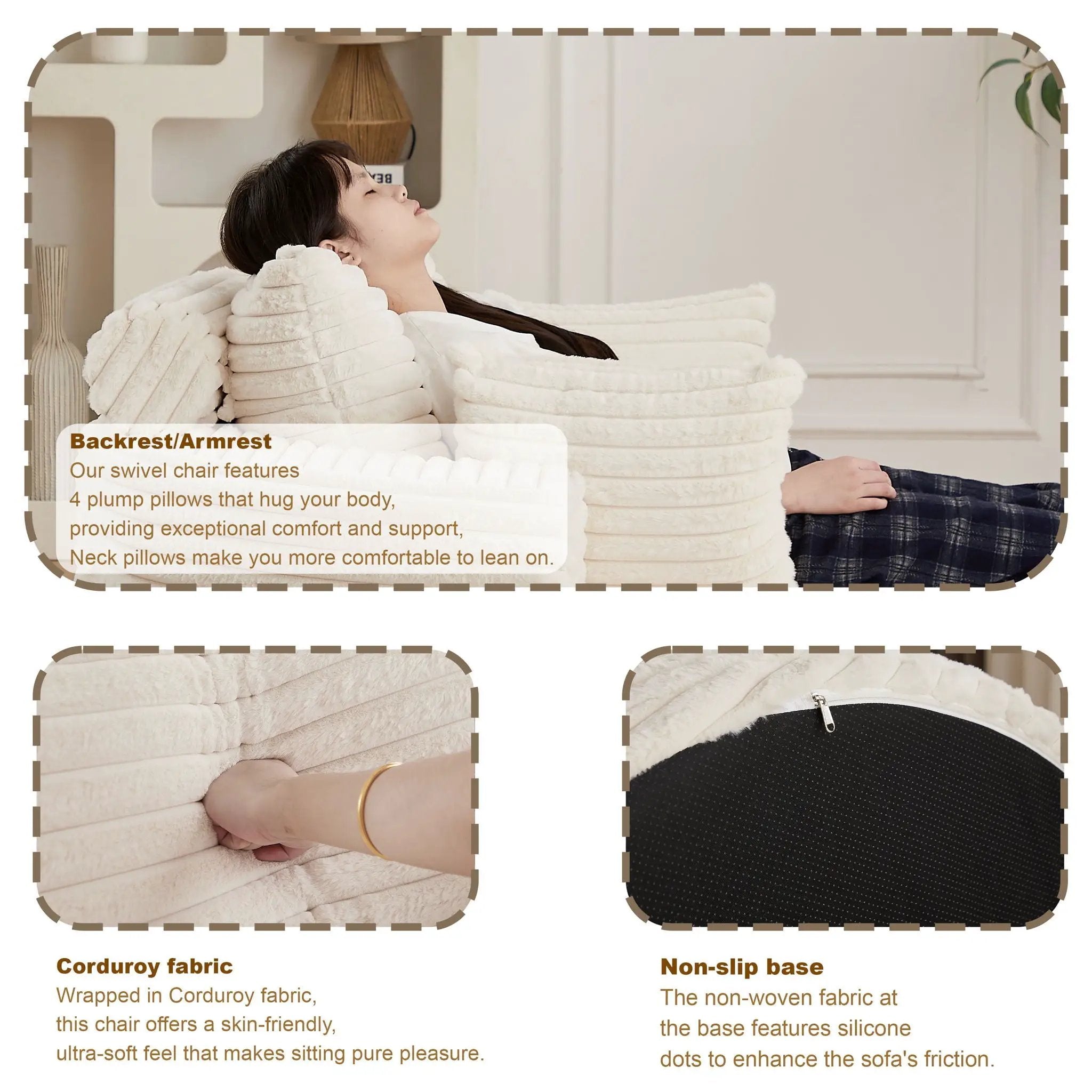 Modern Single Sofa With Backrest Pillow For Living Room by HouseOfZazla
