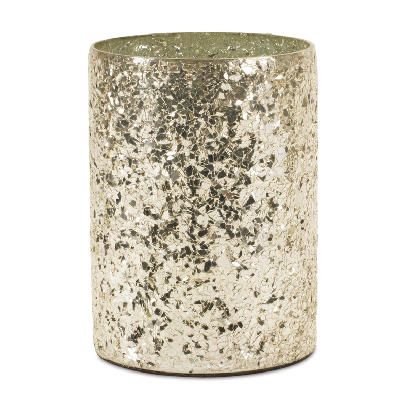 Gold mosaic glass candle holder (set of 2), photo 2 of 3