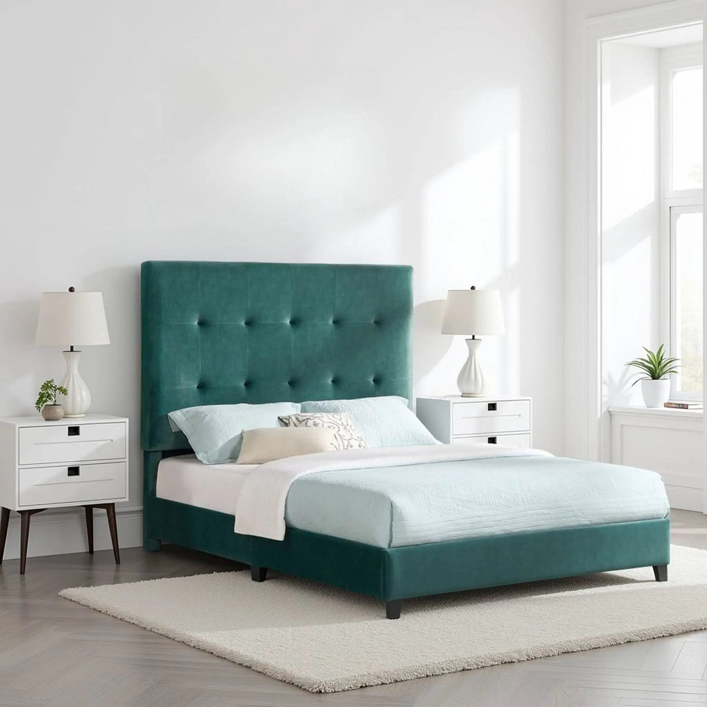 Tufted Upholstered Headboard Platform Bed by Unique Piece Furniture