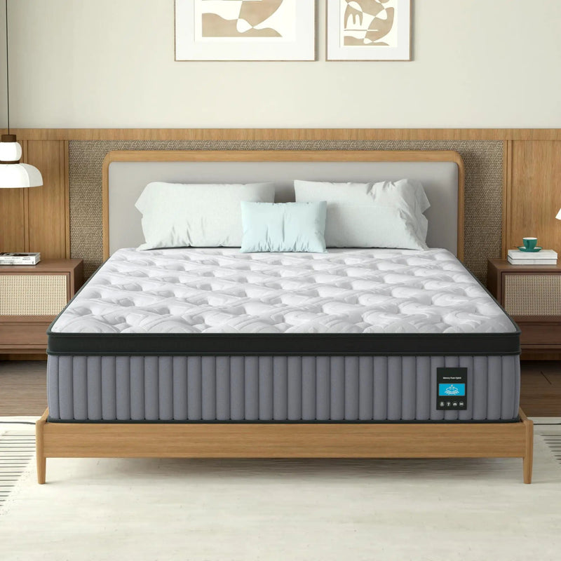 14" King Hybrid Mattress, Memory Foam & Pocket Spring Bed by HouseOfZazla