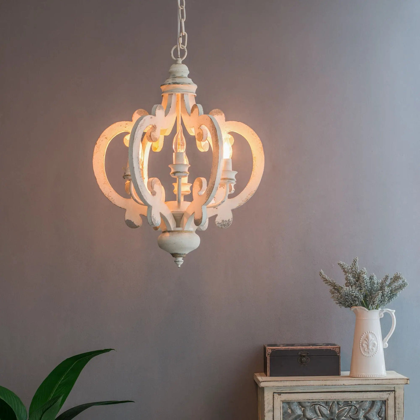 Farmhouse Chandelier, 6 Light Wood Chandelier Pendant Light Fixture With Adjustable Chain For Dining Room Living Room Entryway, Bulb Not Included by HouseOfZazla