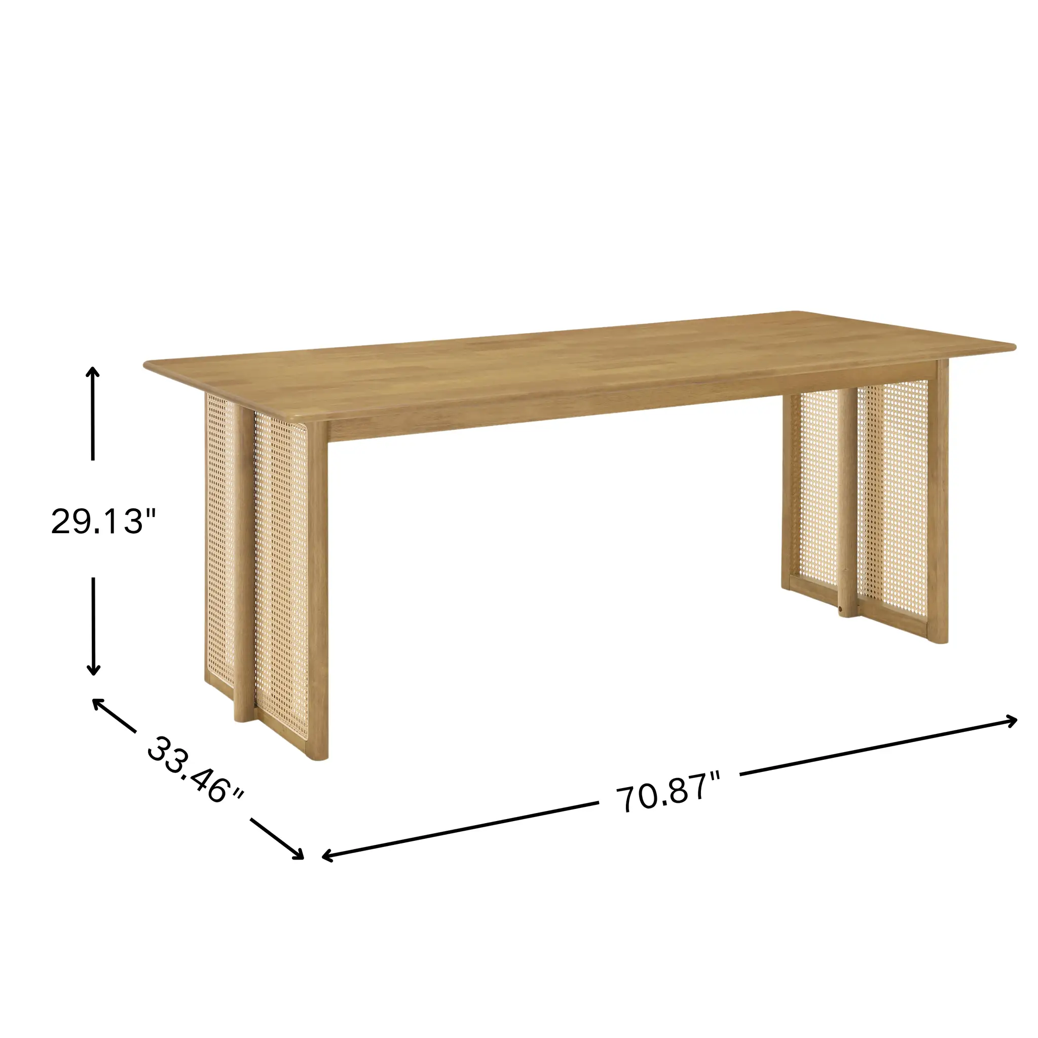 Natural Color Rubber Wood Dining Set with Plastic Rattan by HouseOfZazla