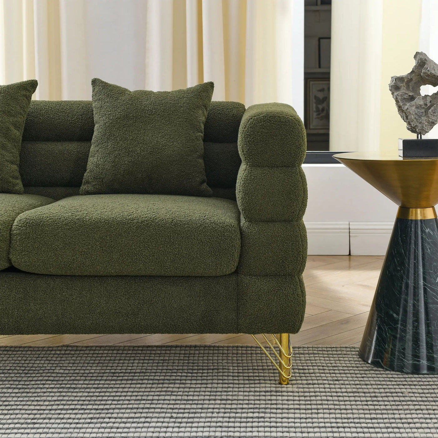 Oversized 2 Seater Sectional Sofa With Deep Seating And 2 Pillows by HouseOfZazla