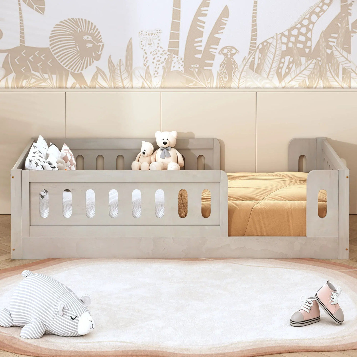 Platform Bed With Guardrail by HouseOfZazla