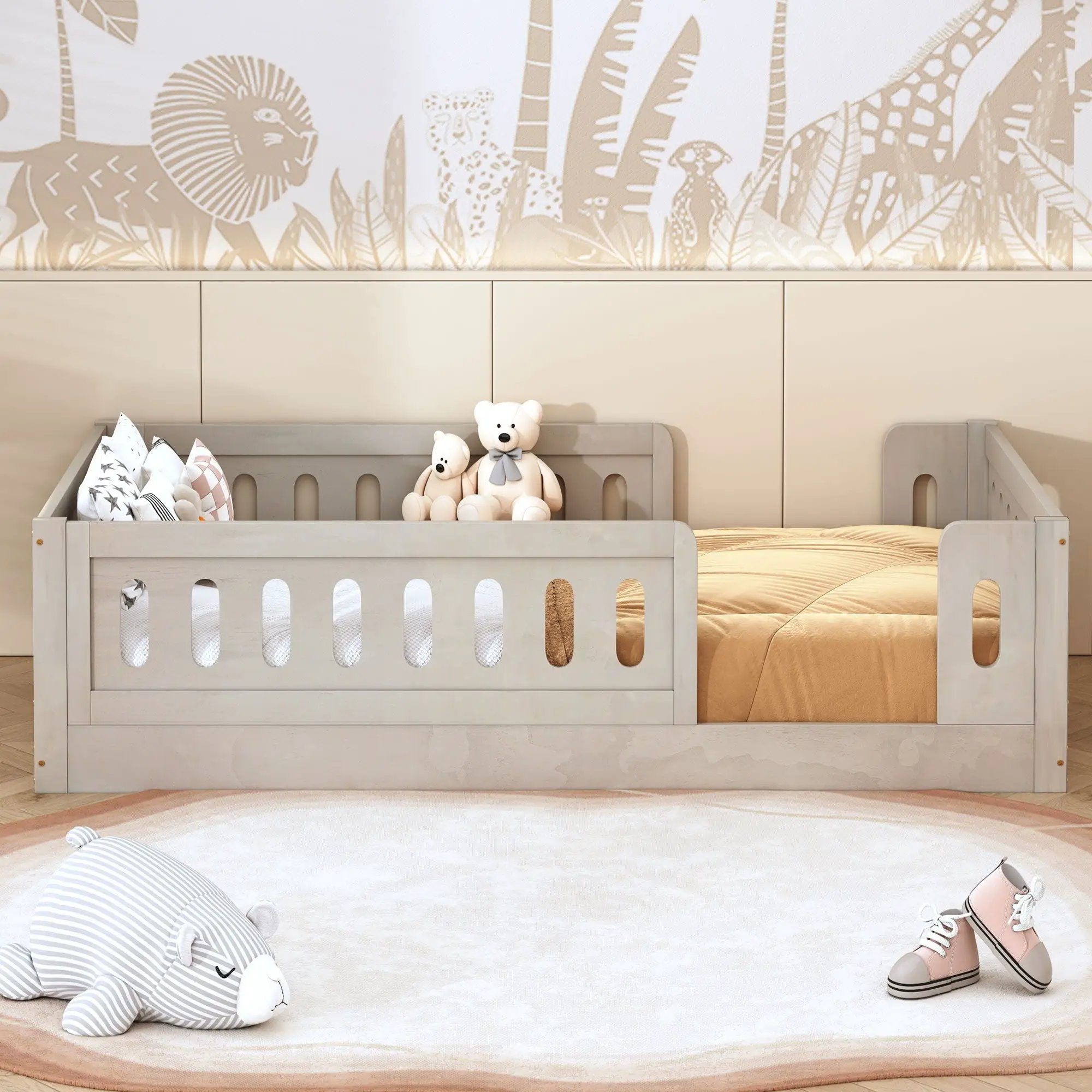 Platform Bed With Guardrail by Unique Piece Furniture