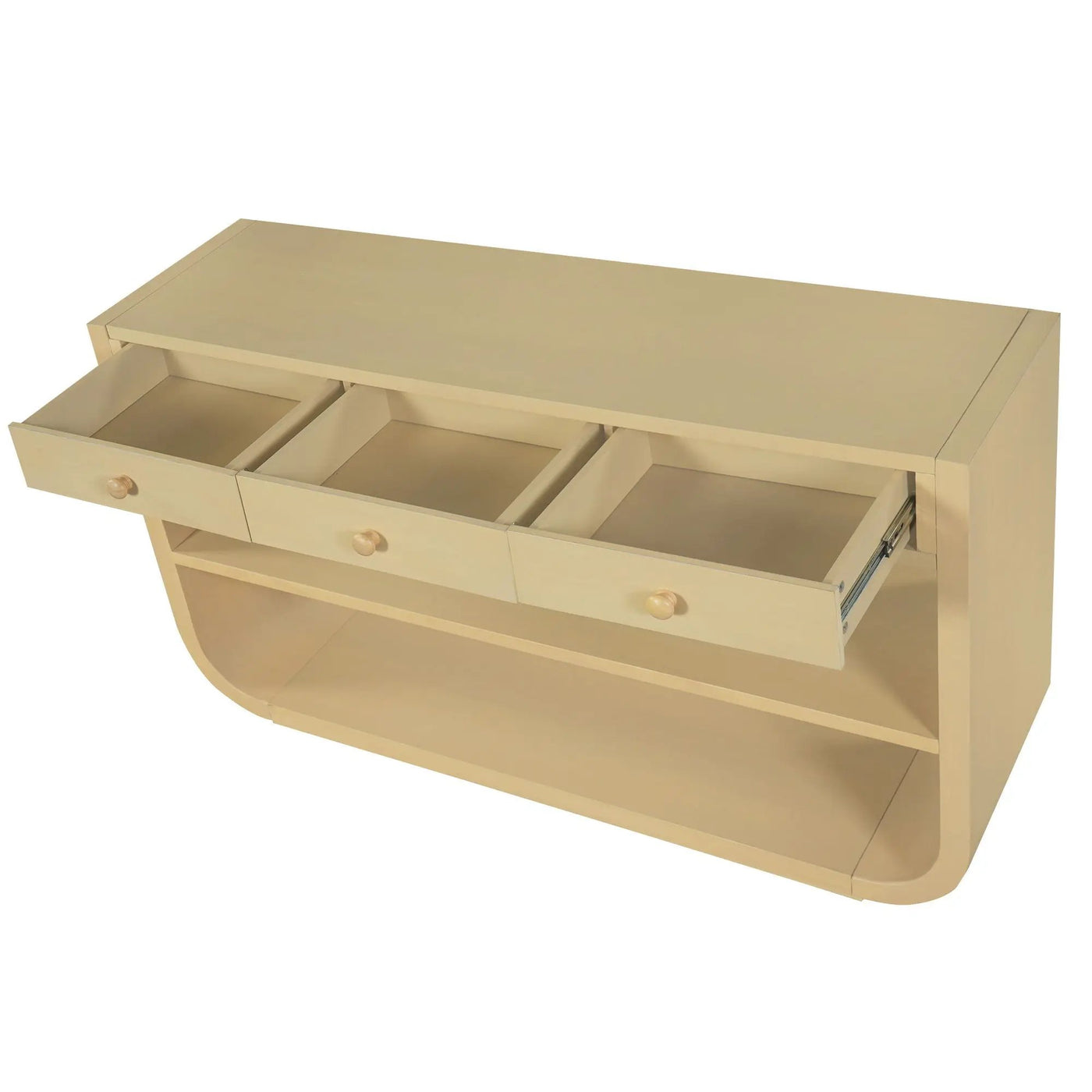 Console Table With 3 Soft Close Drawers & 2 Open Shelves by HouseOfZazla
