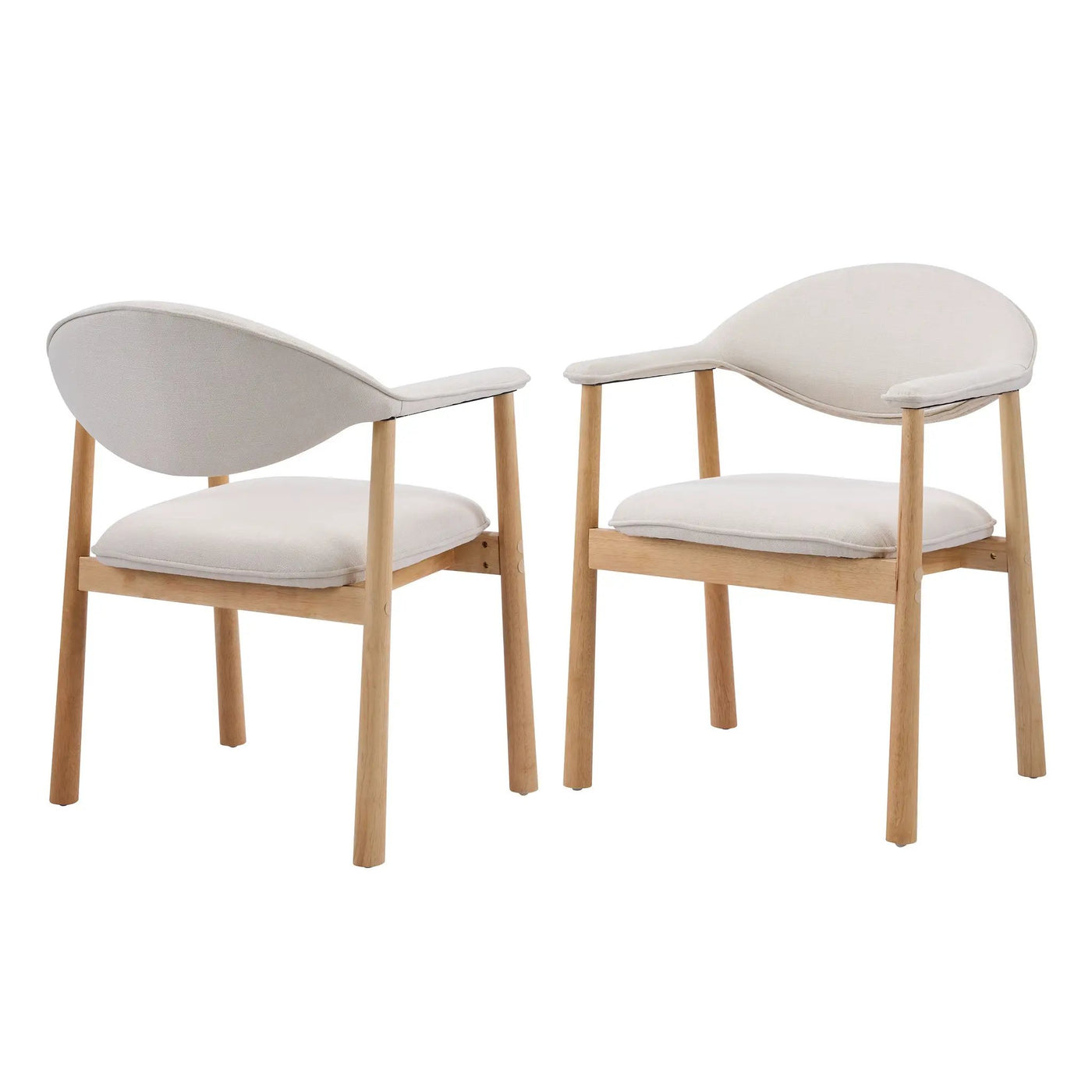 Upholstered Dining Chairs with Curved Back by HouseOfZazla