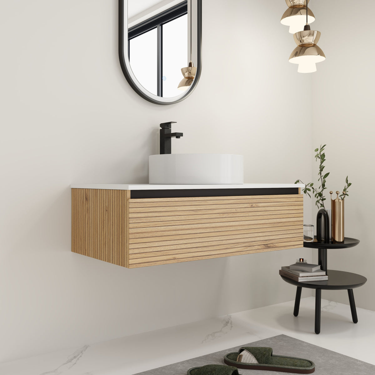 36'' Wall Mounted Bathroom Vanity with Resin Sink, photo 4 of 10