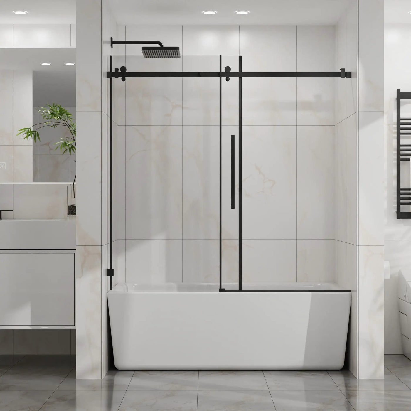 Frameless Tub Sliding Shower Door With Easy Clean Coating by HouseOfZazla