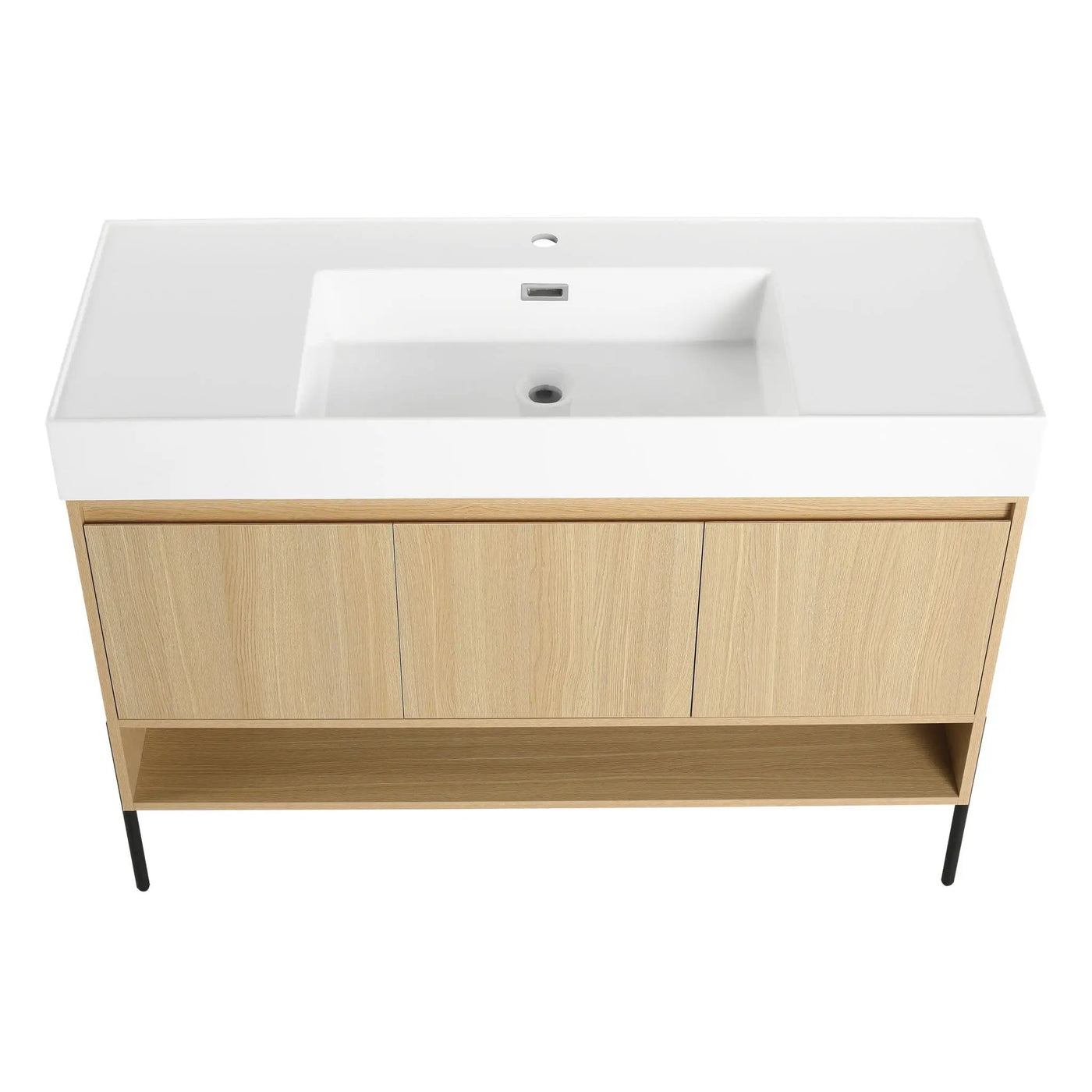 Modern Bathroom Vanity Combo With Single Resin Sink And Storage Cabinet by HouseOfZazla