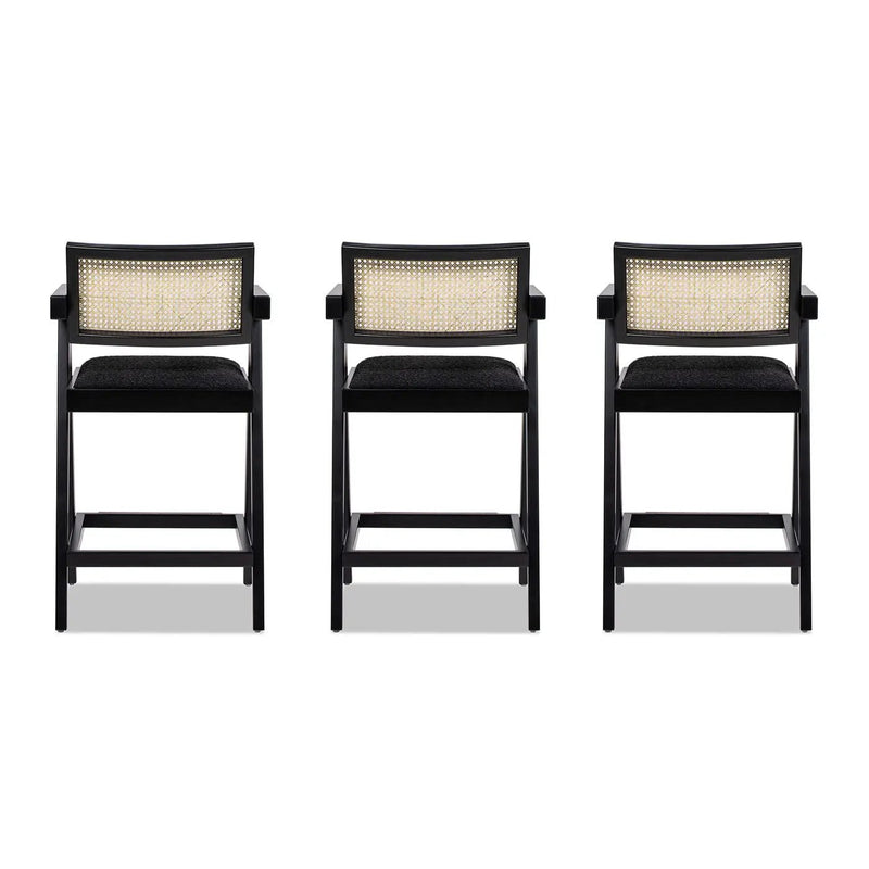 Milan - Modern Webbing Back Stool With Arms (Set of 3) by HouseOfZazla