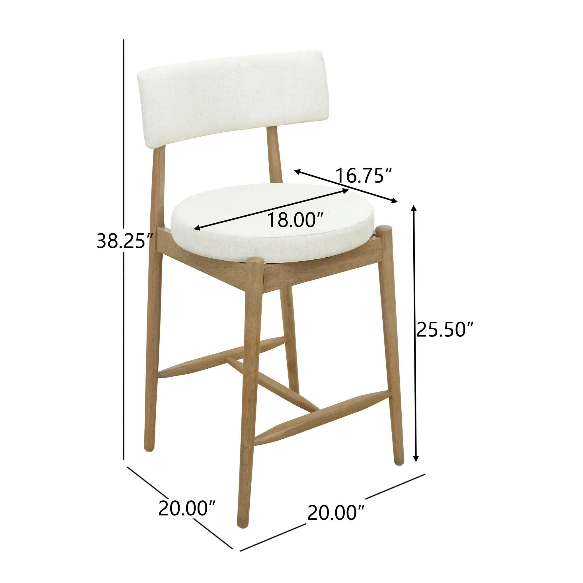 Mid Century Modern Counter Stools, Fabric Upholstered Chairs by HouseOfZazla
