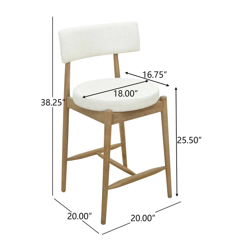 Mid Century Modern Counter Stools, Fabric Upholstered Chairs by HouseOfZazla