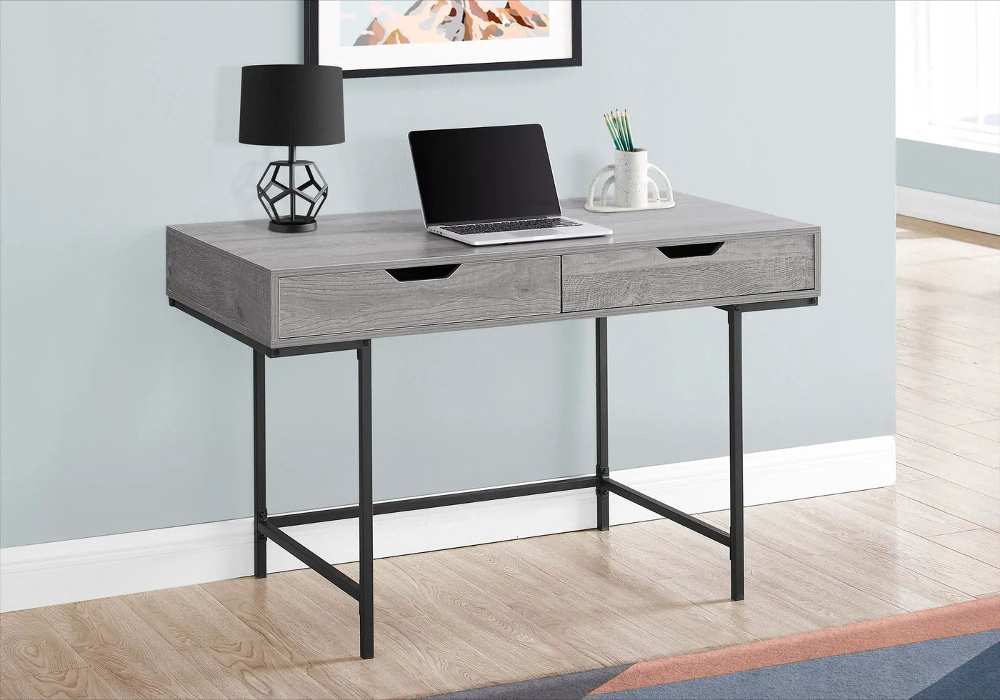 Computer Desk For Home Office, Laptop, Storage Drawers, Contemporary & Modern by HouseOfZazla