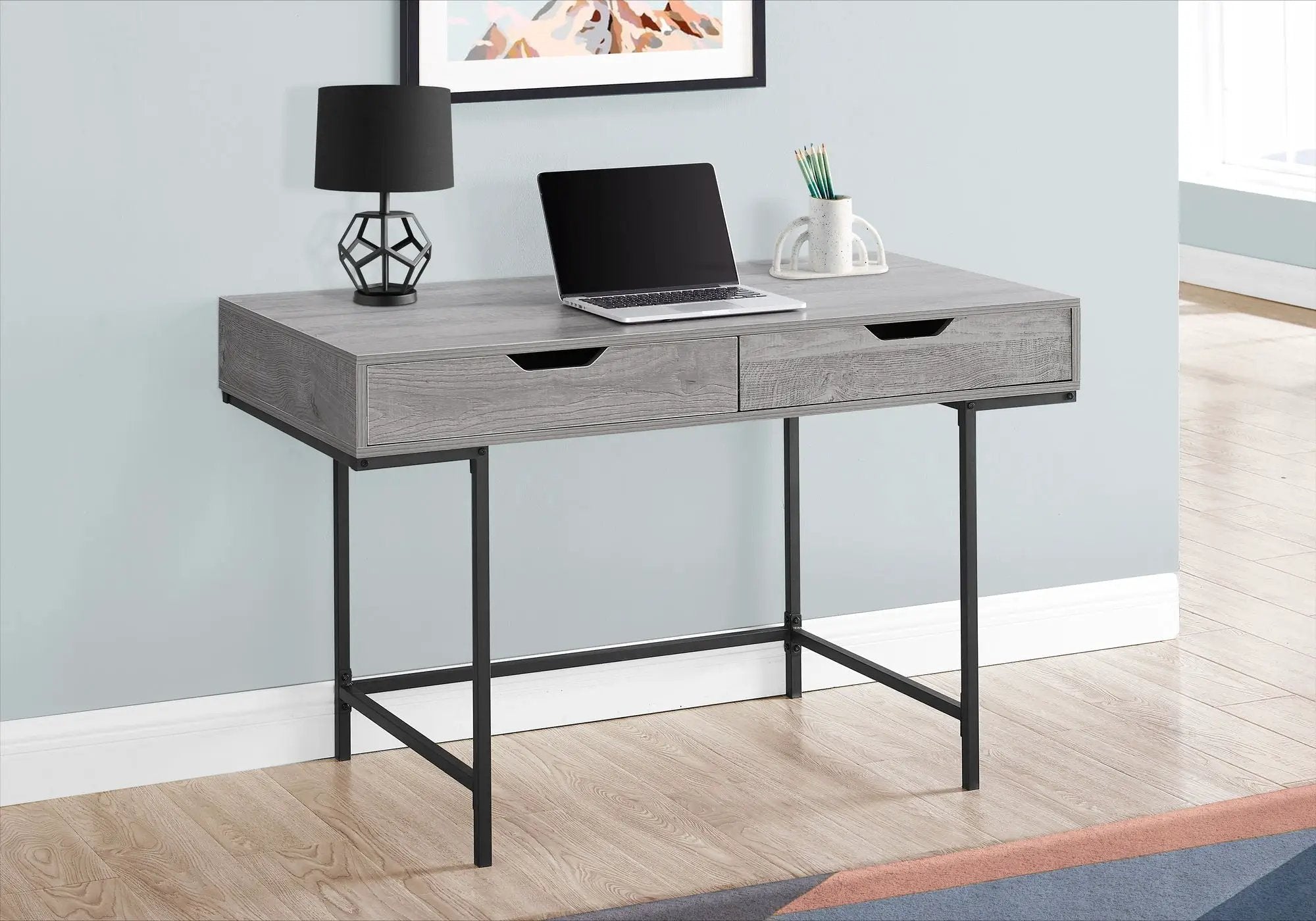 Computer Desk For Home Office, Laptop, Storage Drawers, Contemporary & Modern by HouseOfZazla