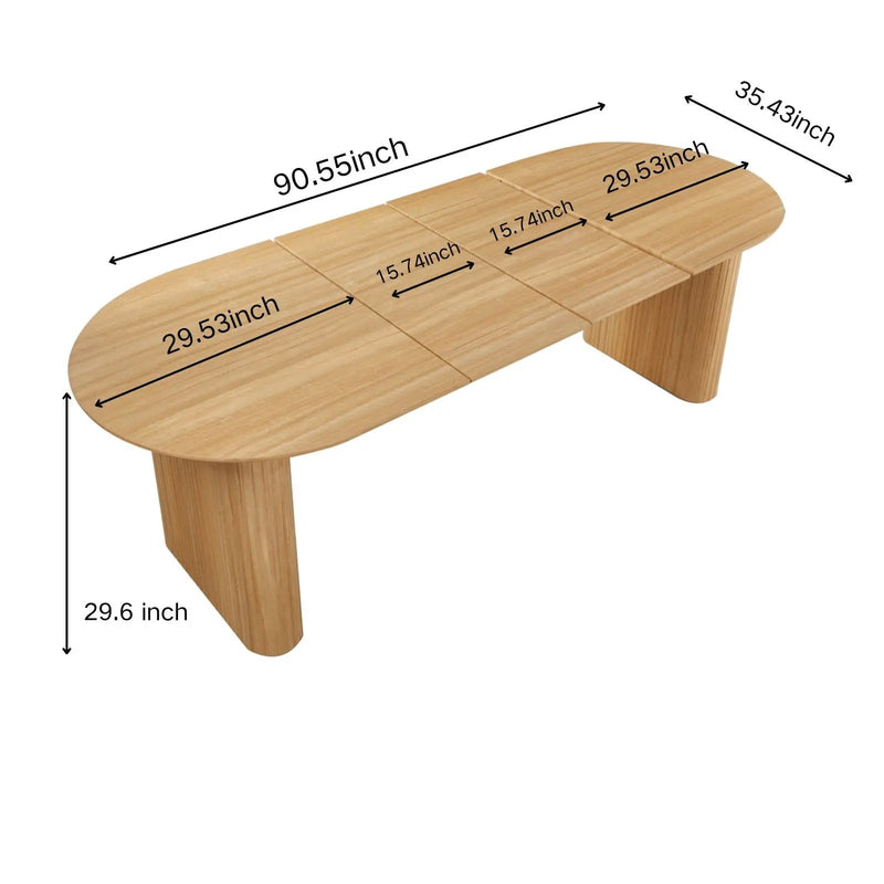 Extensible Dining Table, Suitable For 4 - 6 People - Oak by HouseOfZazla