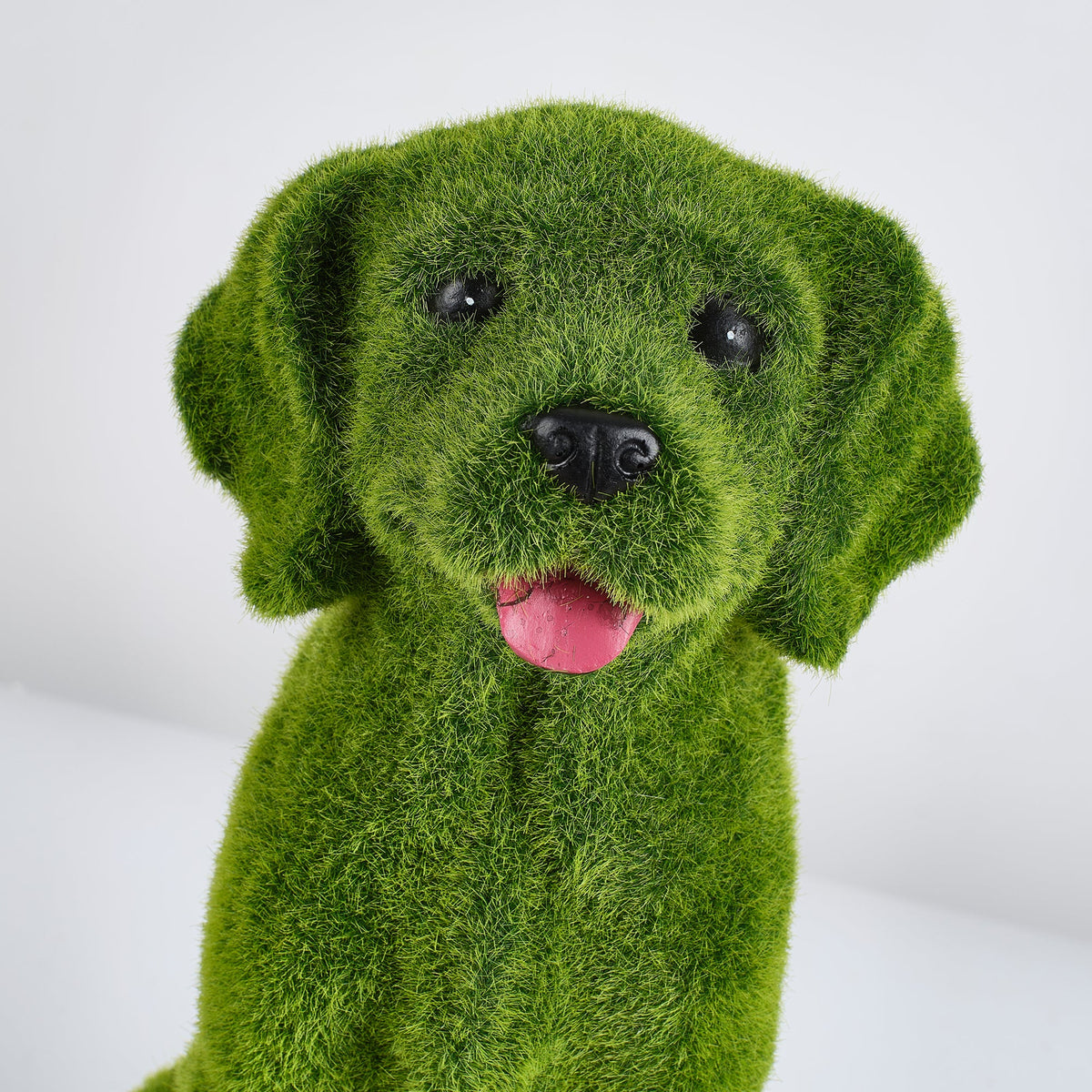 Flocked Resin Dog Garden Statue with Weatherproof Finish - Green, photo 4 of 10