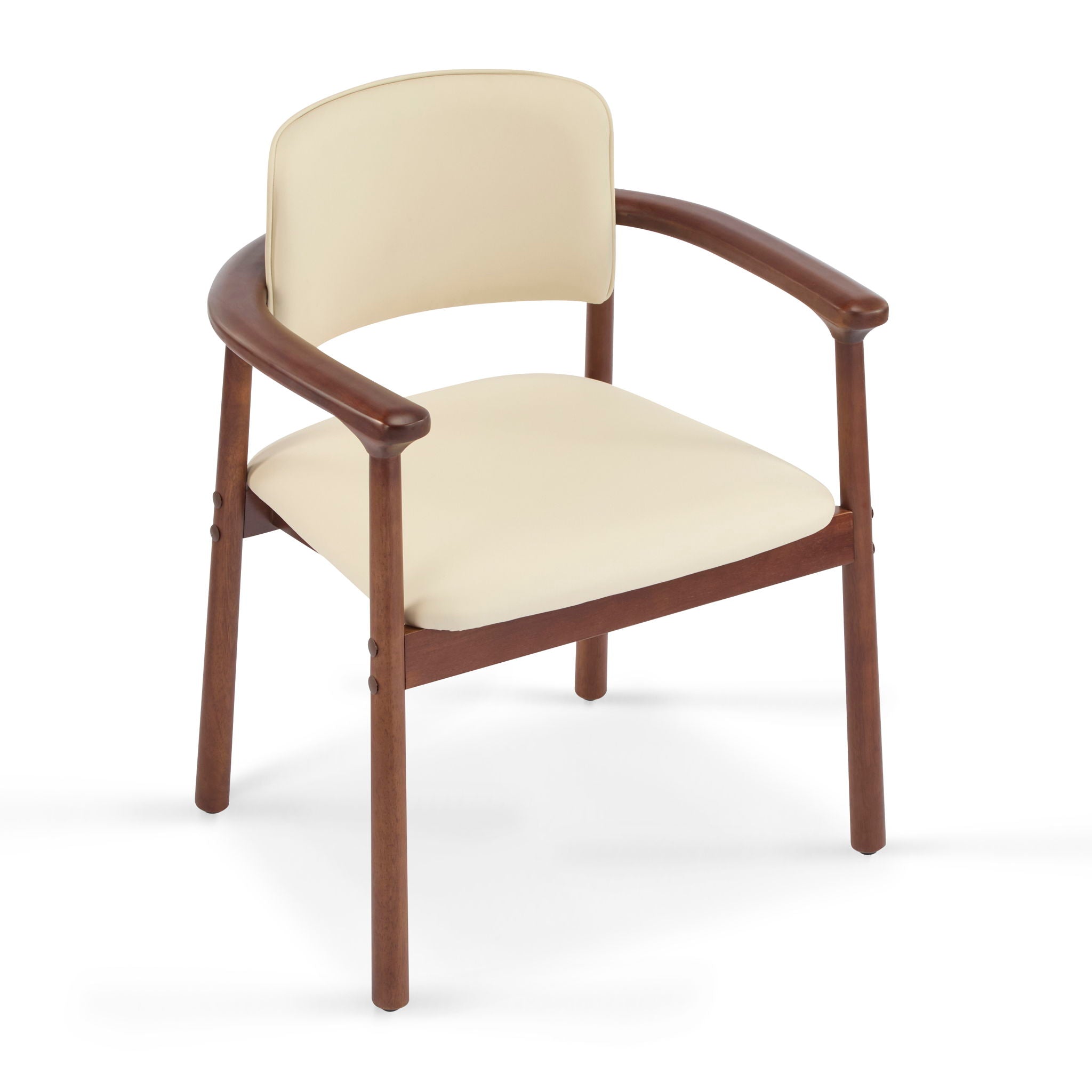 Dining Room Chairs, Ideal For Home & Kitchen (Set of 2) - Beige / Dark Walnut by HouseOfZazla