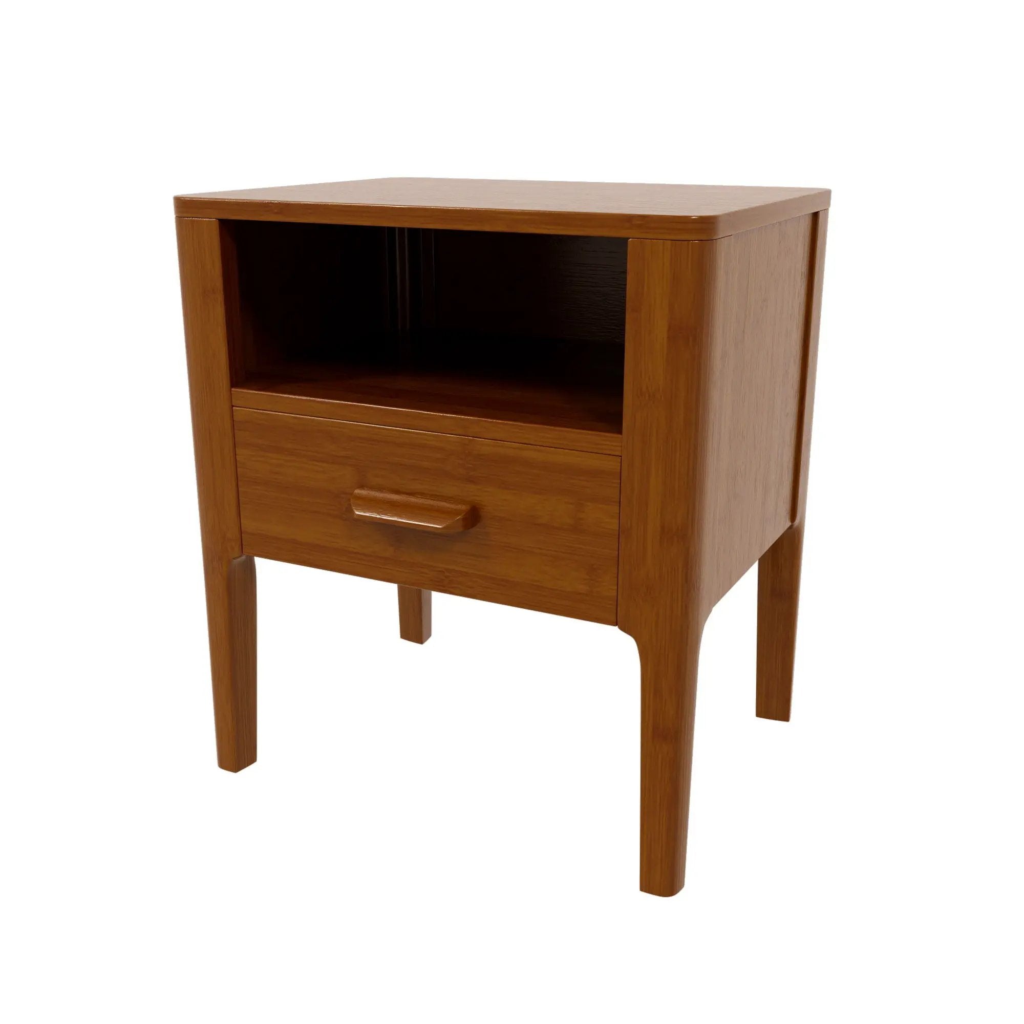 Nightstand With Drawer And Open Shelf - Brown by HouseOfZazla