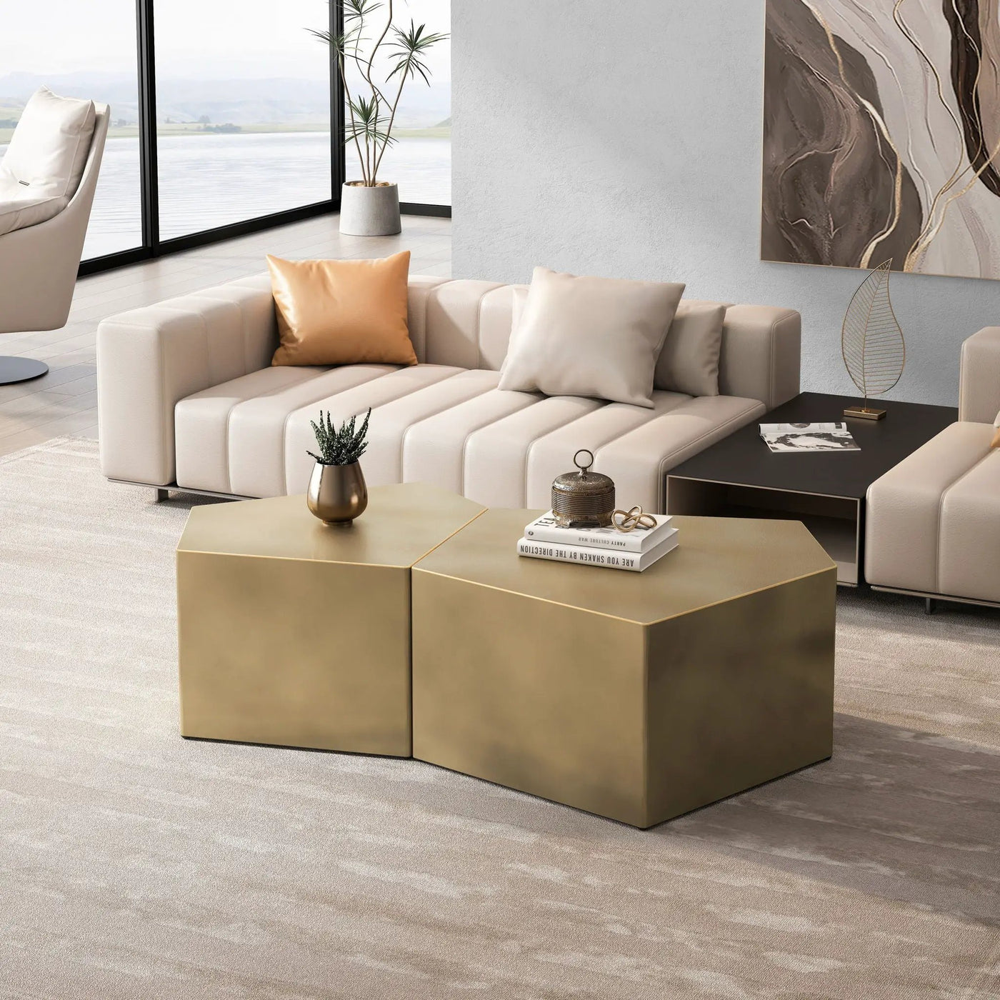 Irregular Pentagon Nesting Coffee Table Set by HouseOfZazla