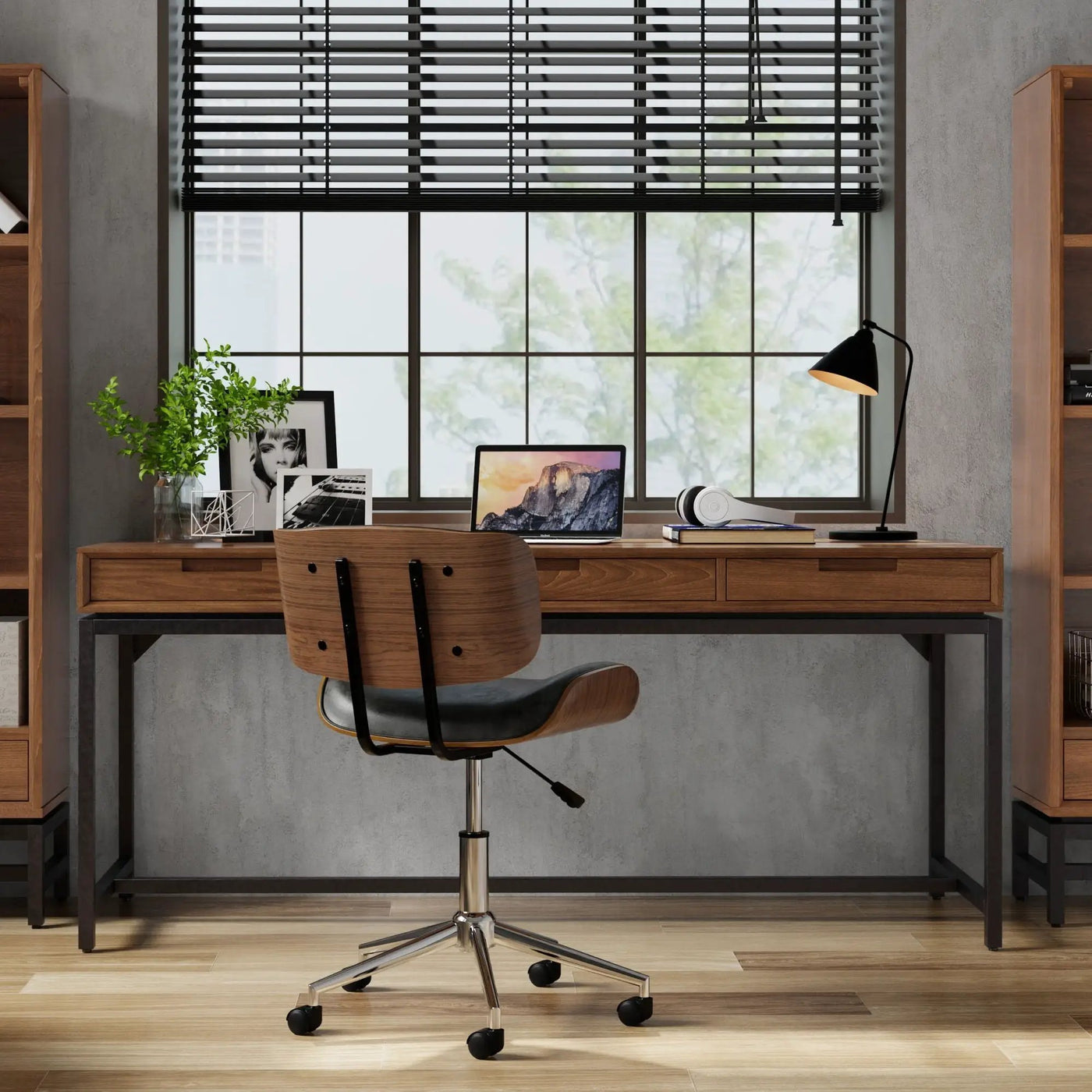 Banting - Mid Century Handcrafted Wide Desk by HouseOfZazla