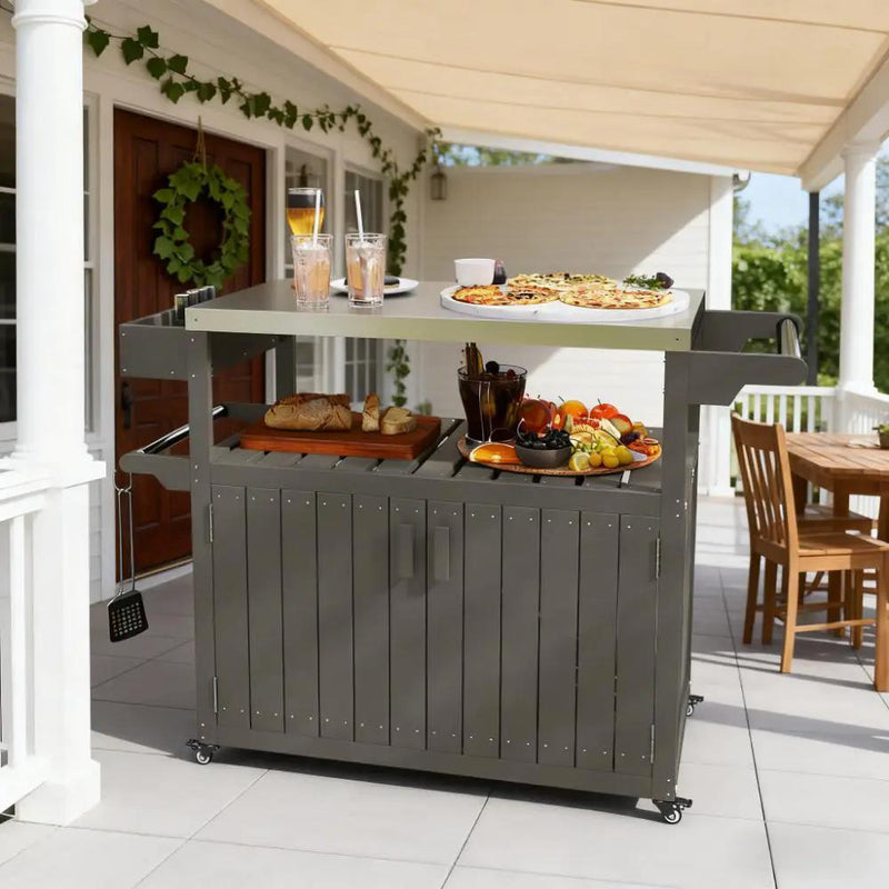 Convenient Outdoor Bar Cart with Storage and Wheeled Kitchen Island by HouseOfZazla