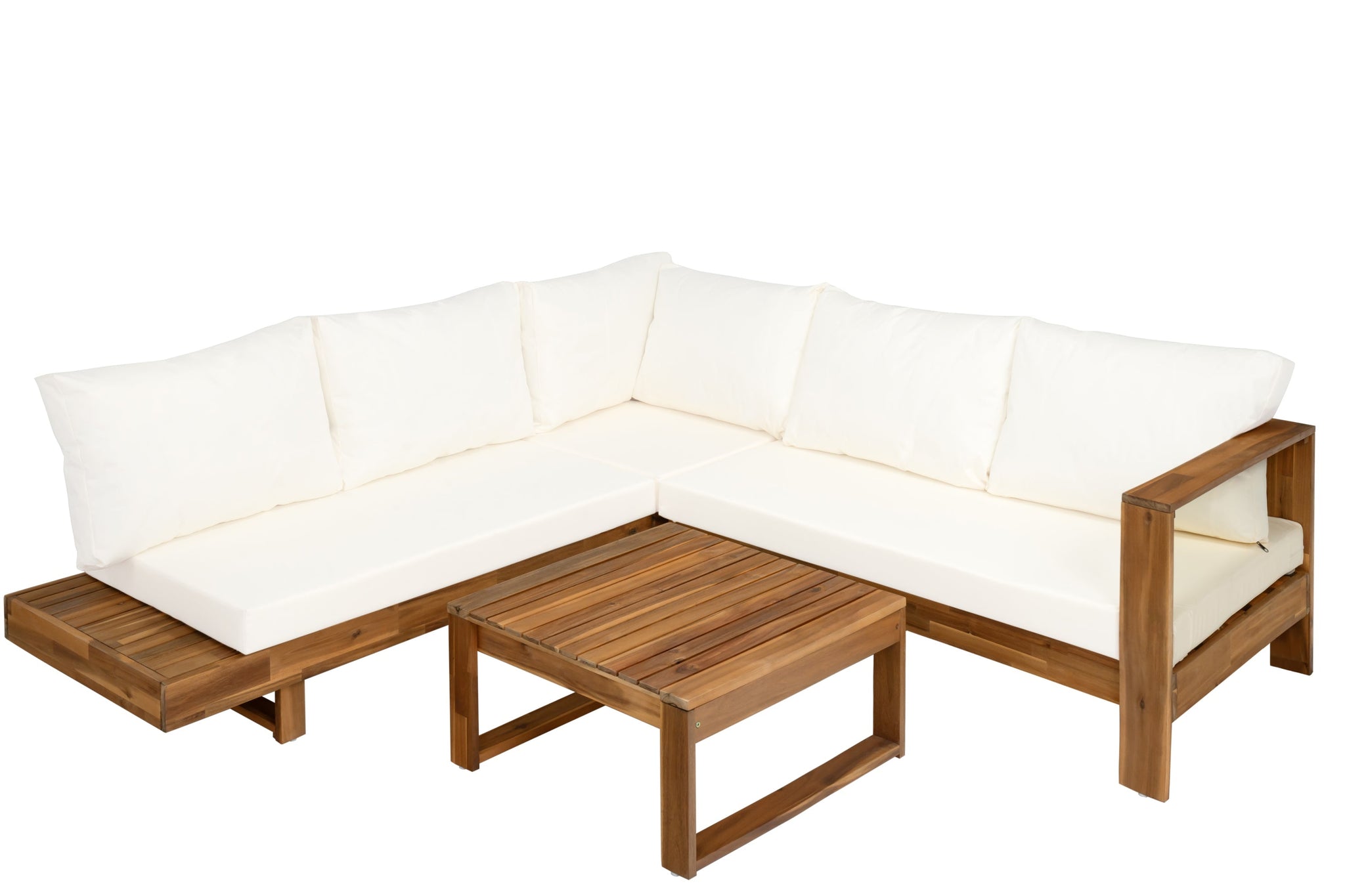 Outdoor 4pc Acacia Wood Sectional Patio Sofa Set by HouseOfZazla
