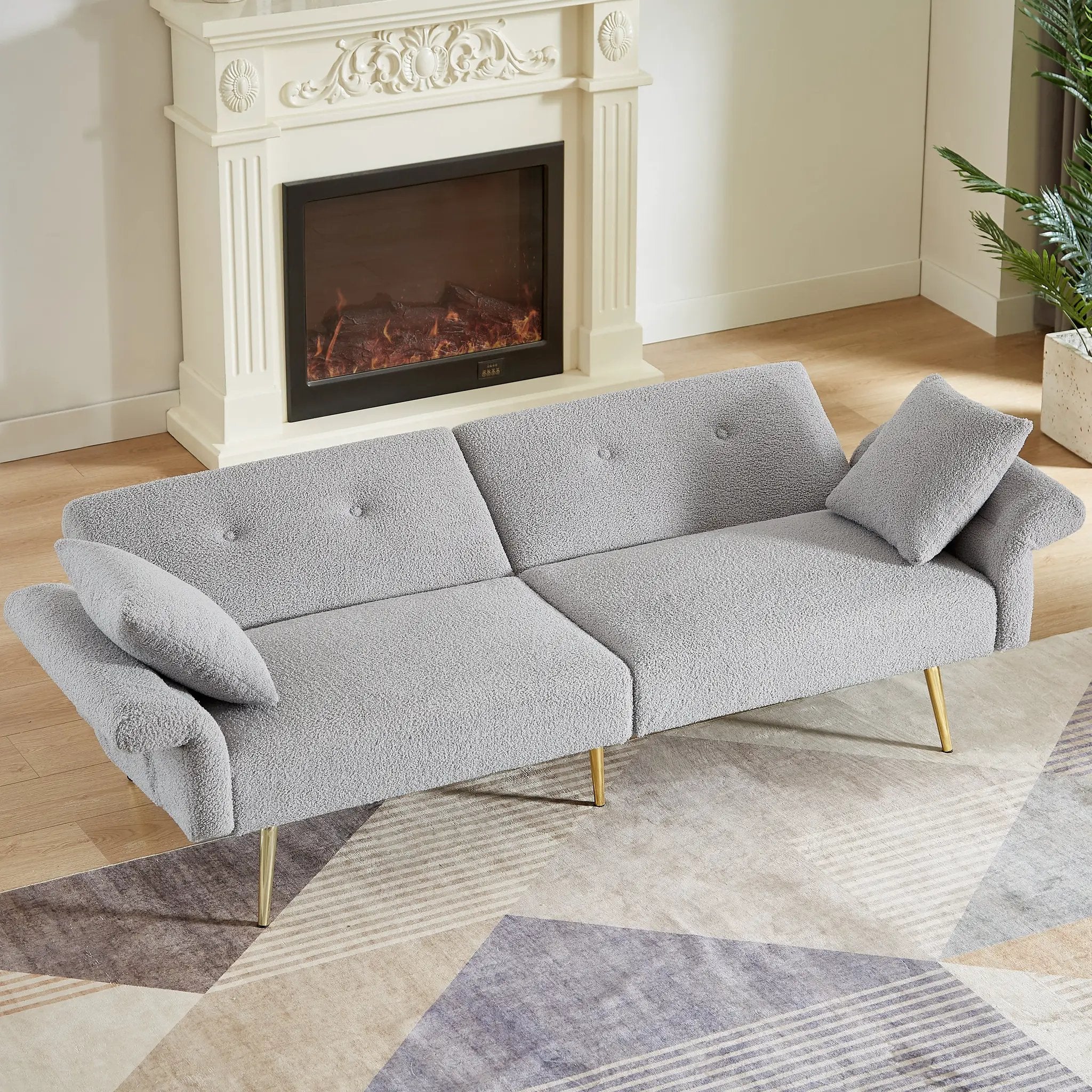 Modern Teddy Upholstered Accent Loveseat Sofa by HouseOfZazla