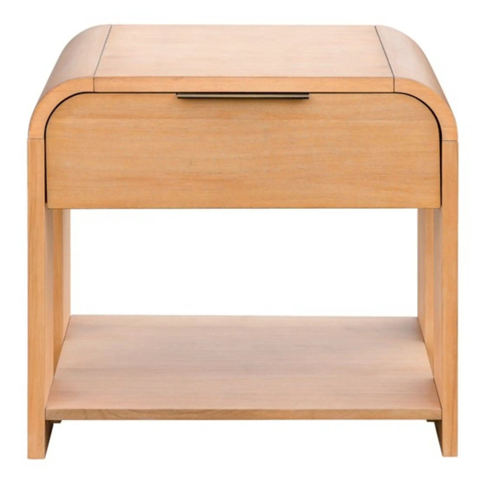 1 Drawer Waterfall Nightstand With Mid Century Design - Natural by Unique Piece Furniture