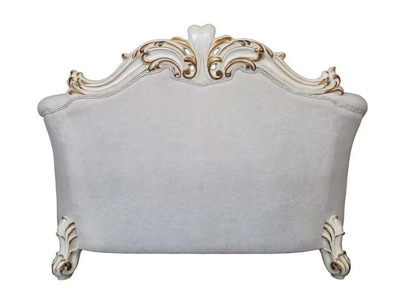 Vendome II - Loveseat With 4 Pillows - Two Tone Ivory Fabric & Antique Pearl by Unique Piece Furniture