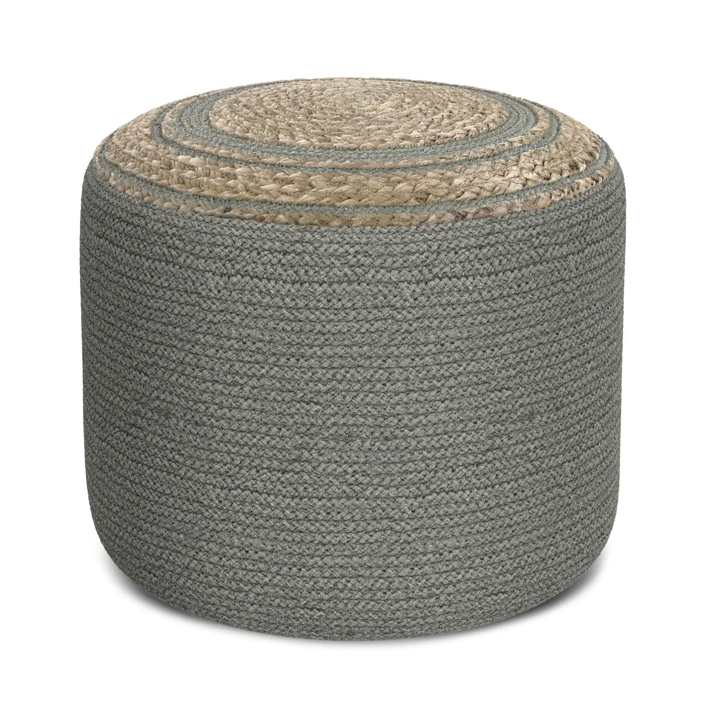 Serena - Handcrafted Round Braided Pouf by HouseOfZazla