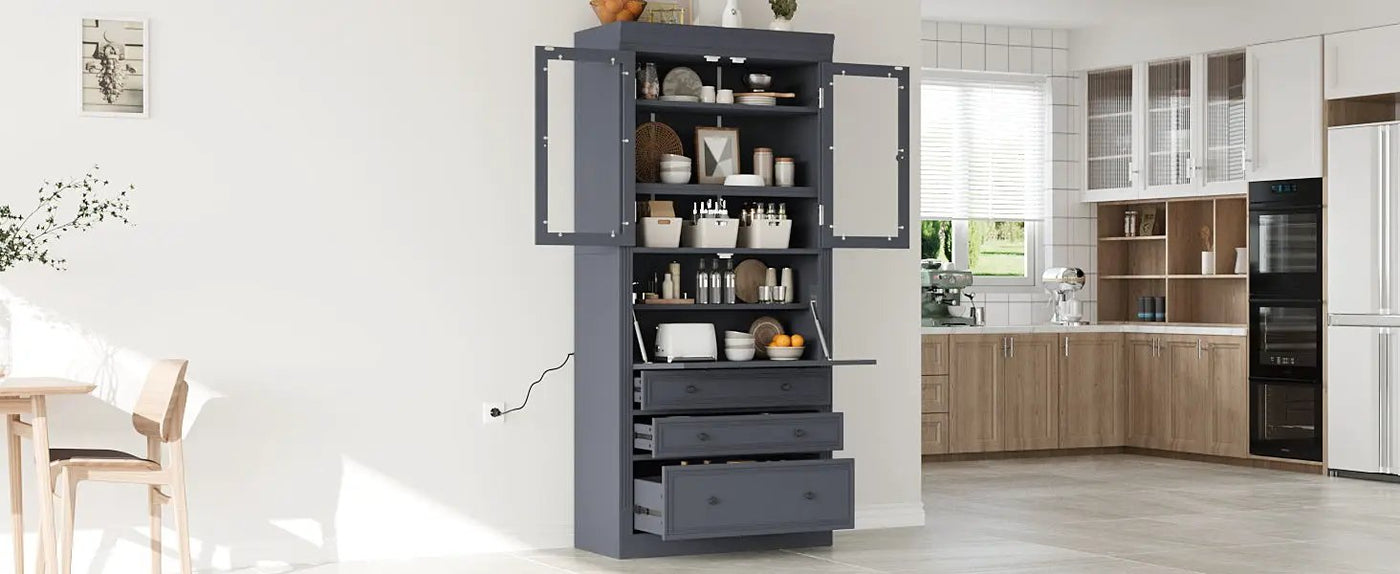 TOPMAX 36 x 16.5 x 78 Inch Freestanding Kitchen Pantry Storage Cabinet by HouseOfZazla