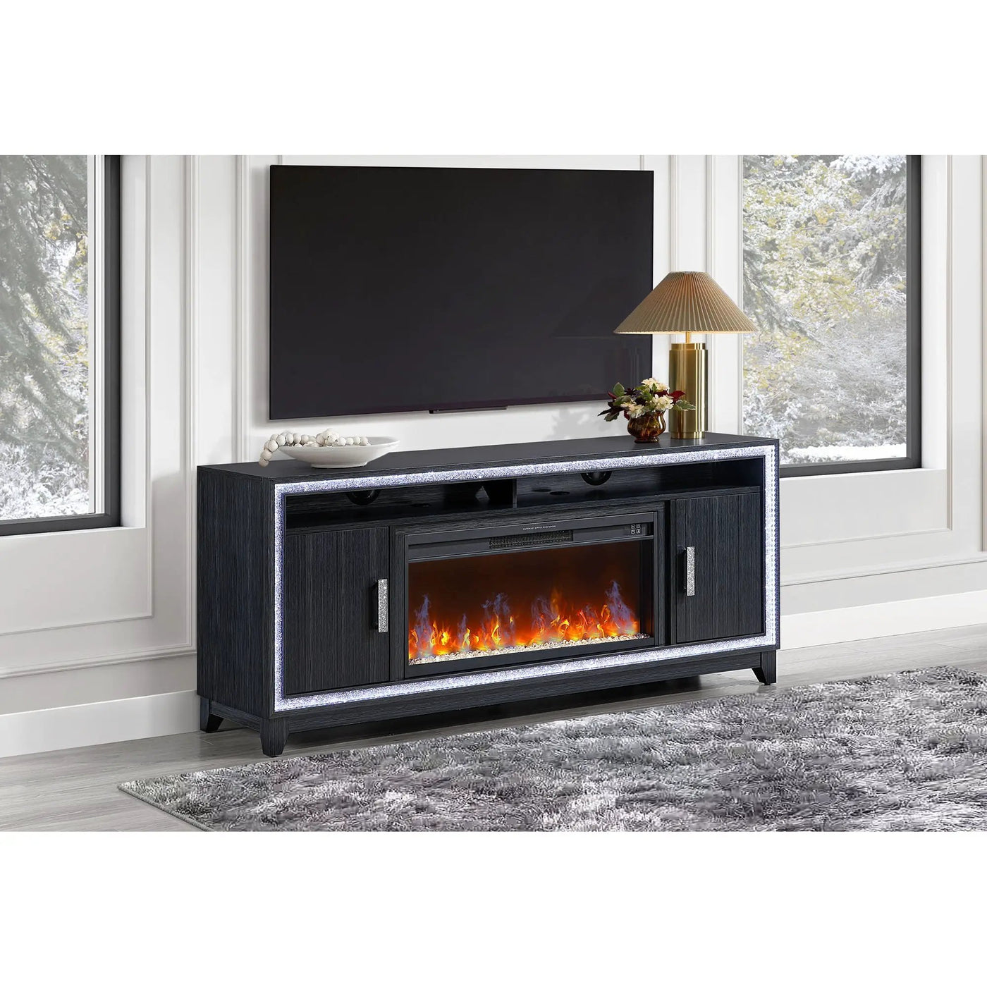 Almera - Fireplace With Adjustable Temperature And LED Options by Unique Piece Furniture