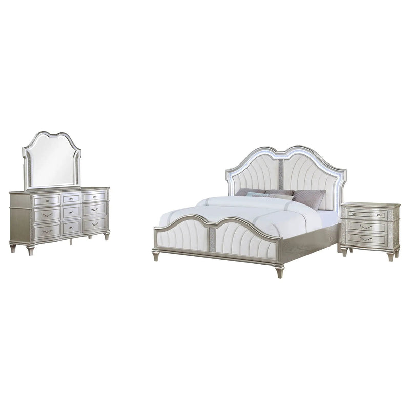 Evangeline 4-piece Queen Bedroom Set Silver Oak by Unique Piece Furniture