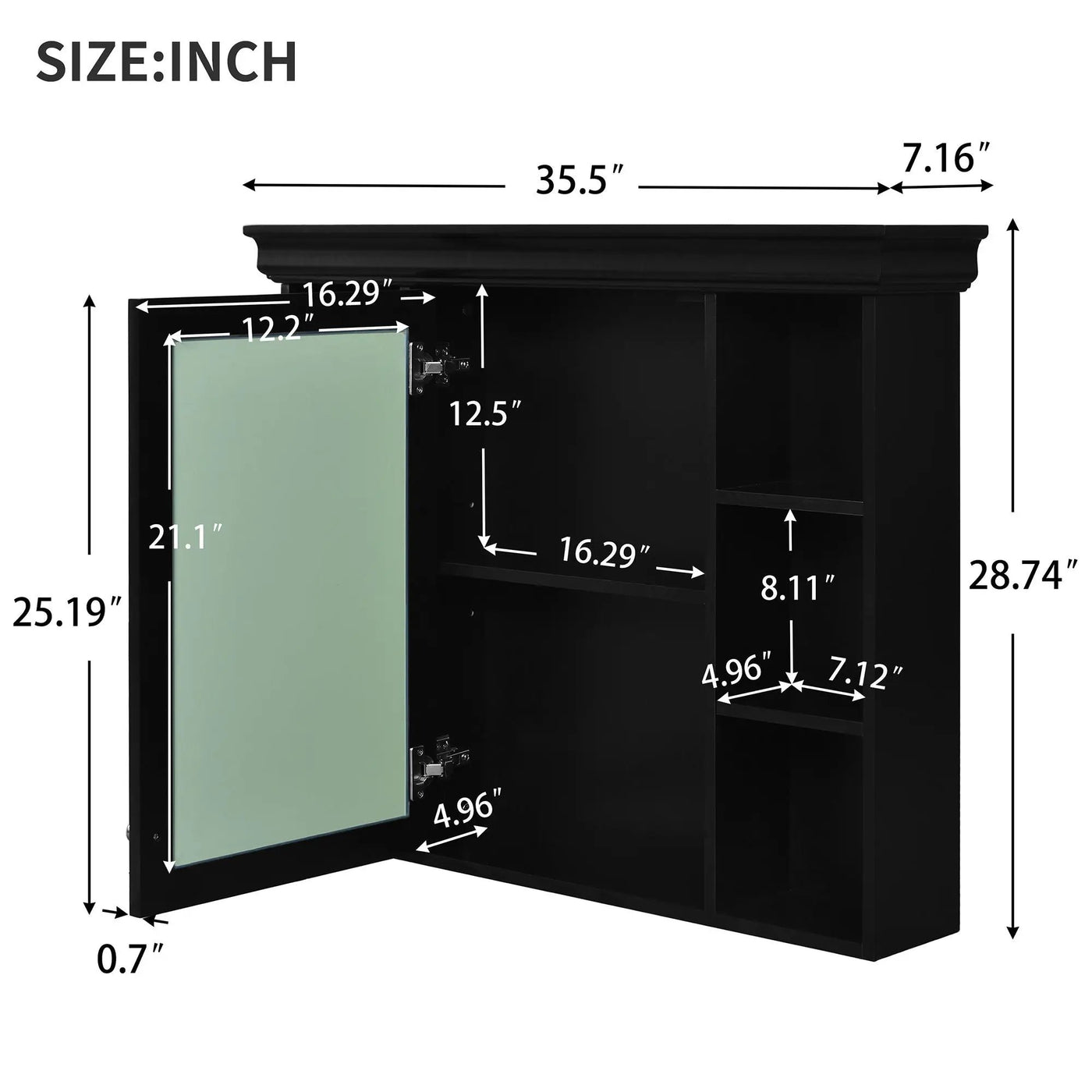Wall Mounted Bathroom Storage Cabinet With Mirror Door by HouseOfZazla