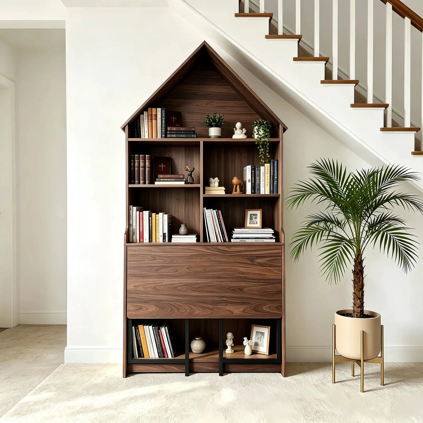 Folding Craft Desk with Storage Shelves by HouseOfZazla