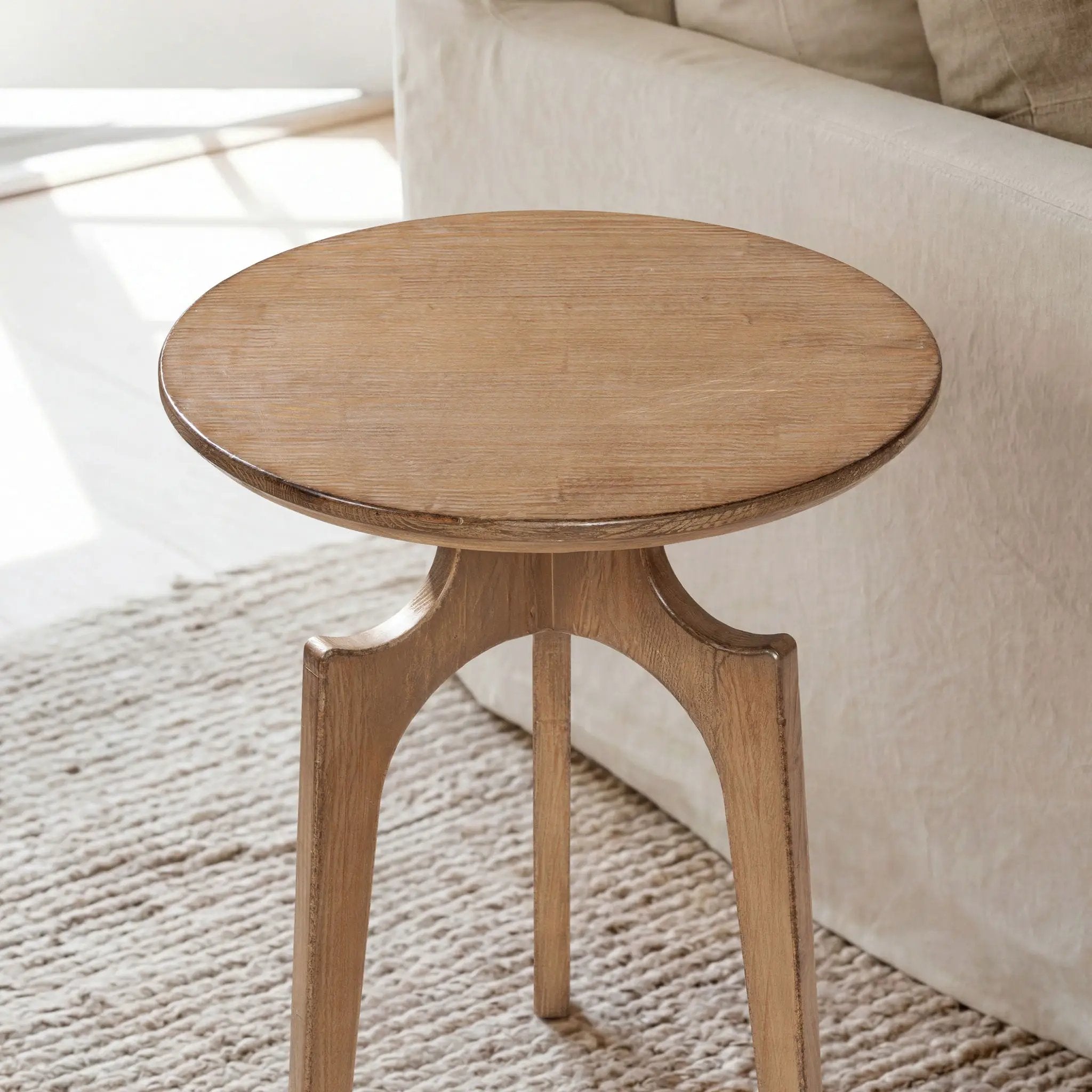 Carmel - Round Side Table - Antique Brown by HouseOfZazla