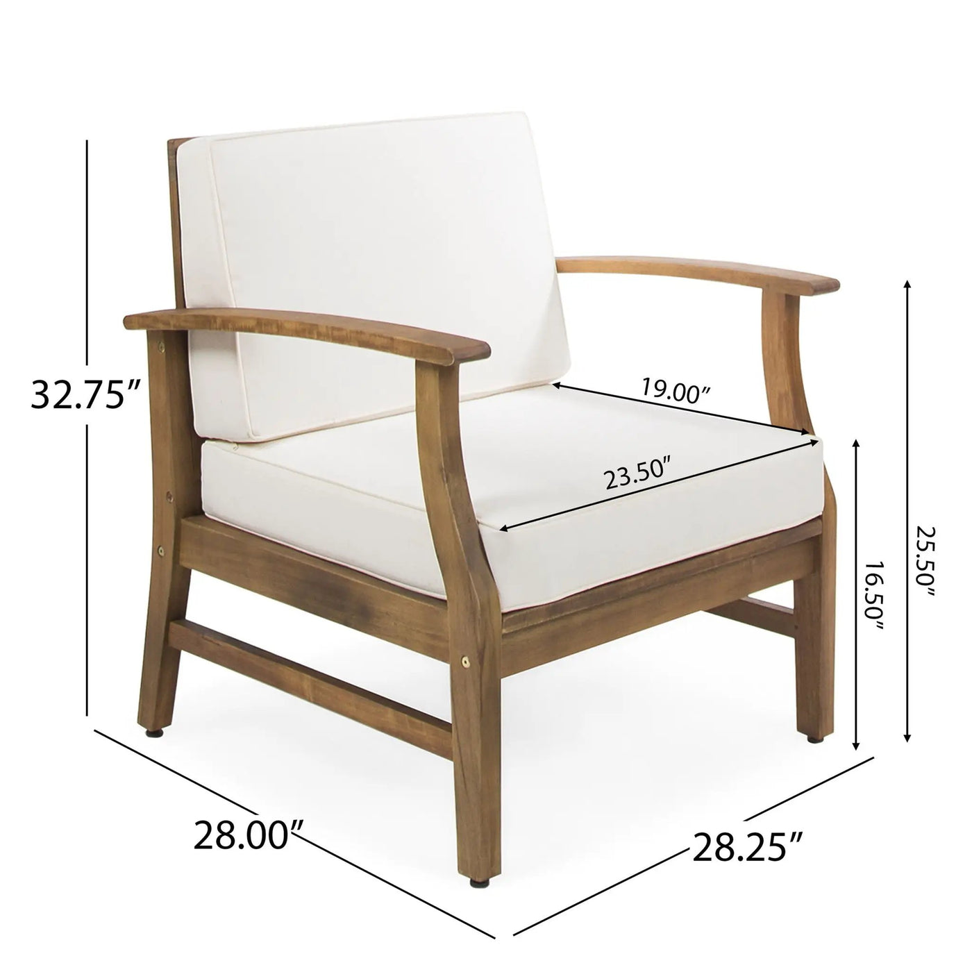 Perla Contemporary Club Chair with Water Resistant Cushion by HouseOfZazla