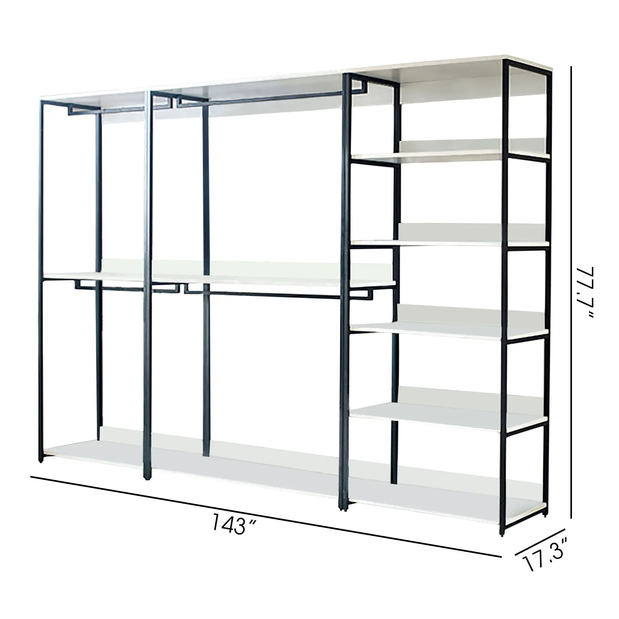 Fiona - Freestanding 3 Tower System Walk-In Closet With 7 Shelf - White by HouseOfZazla