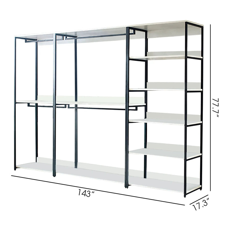 Fiona - Freestanding 3 Tower System Walk-In Closet With 7 Shelf - White by HouseOfZazla