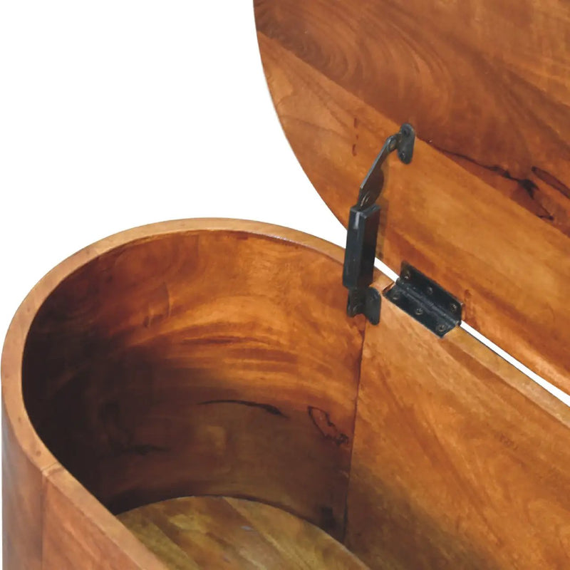 Solid Wood Chestnut Rounded Lid-Up Blanket Box by HouseOfZazla