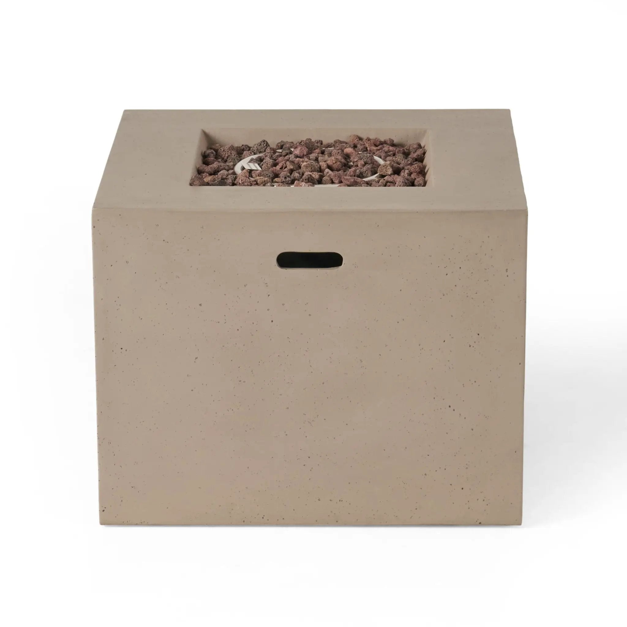 Outdoor Patio Square Gas Burning Concrete Fire Pit 40,000 BTU by HouseOfZazla